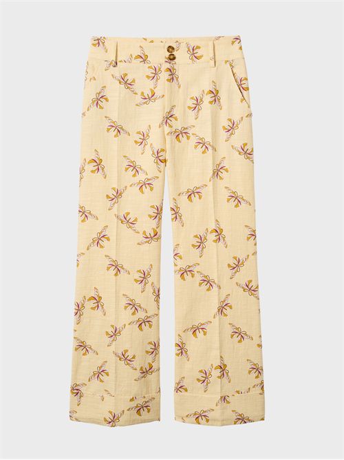 Pantaloni cropped in cotone a vita alta LA DOUBLE J | TRO0014COT005FAR08WH09